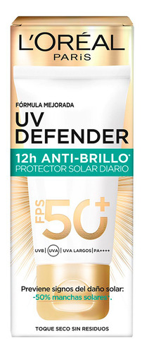 Protector Solar L'oréal Paris Anti Brillo Fps50 Uv Defender