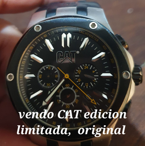 Reloj Genérico Caterpillar Hombre Adulto Silicona Negro 50m.