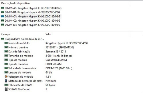 Imagem 4 de 6 de Ddr4 3200mhz Hyperx Fury 8gb Hx432c18fb2/8 E Hx432c18fr2/8