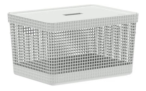 Cesta Grid Con Tapa 20 L Blanco Océano