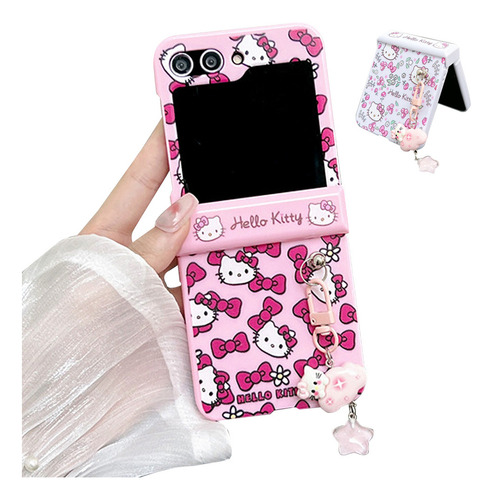 Funda De Hello Kitty Con Dije Para Celular Zflip3/4/5/6