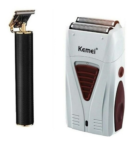 Shaver Afeitadora Kemei Barber + Maquina Trimmer Patillera