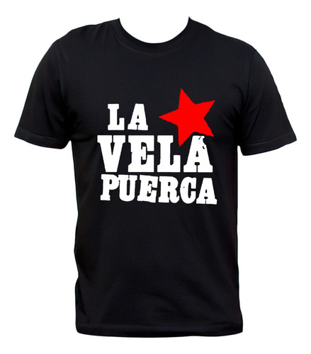 Remera La Vela Puerca Logo Estrella Rock 100% Algodón