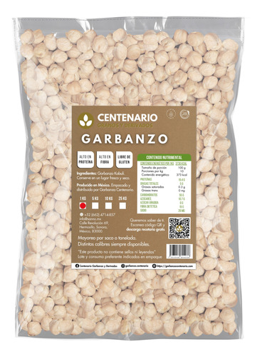 Garbanzo Centenario Premium Exportación Tamaño Estándar 1 Kg