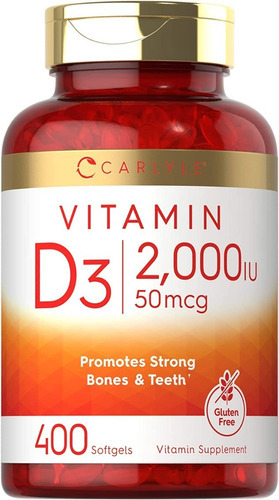 Vitamina D3 Softgels Natural 2,000iu 400 Tabletas Eg D92 Sabor Nd