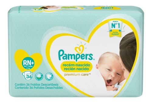 1 Paquete Pañales (36u.) Pampers Recien Nacido Rn+