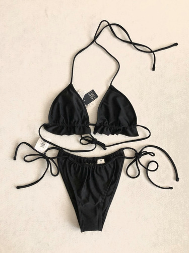 Bikini Abercrombie & Fitch Negro Corte Brasileño Original