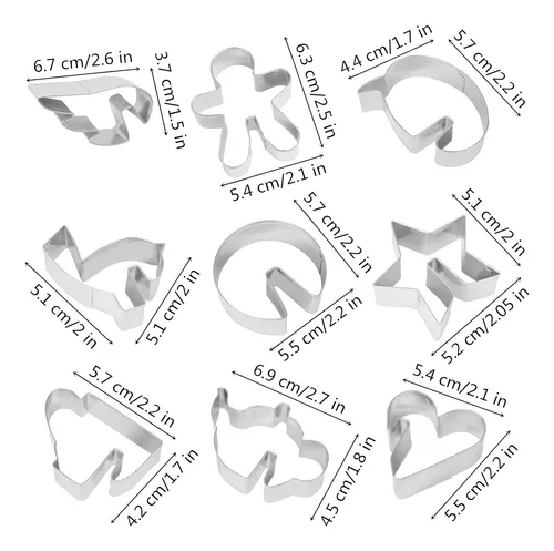 Juego De 9 Cortadores De Galletas Colgar Borde De Taza,...