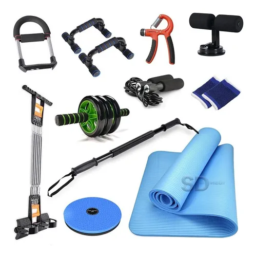 Set De Entrenamiento 12 En 1 - Push Up Rueda Mat Cuerda