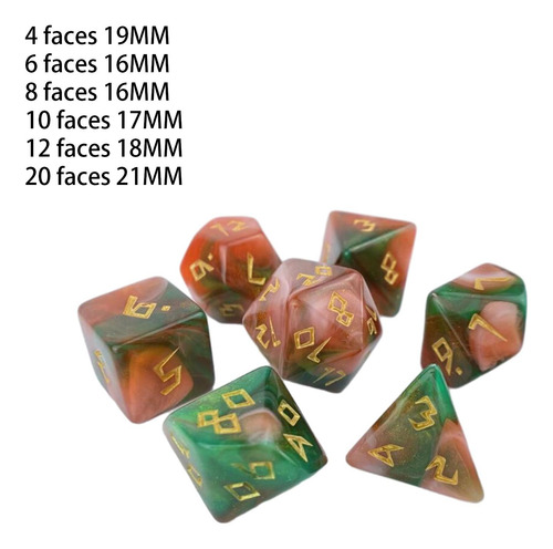 Juego De Dados Poliédricos D20 D12 D10 D8 D6 D4, 7 Piezas