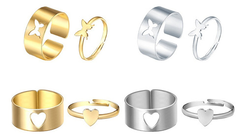 4 Pares De Anillos De Regalo Exquisitos Creativos Con Person