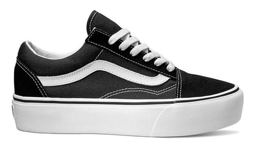 Zapatillas Vans Old Skool Negro Blanco Plataforma 