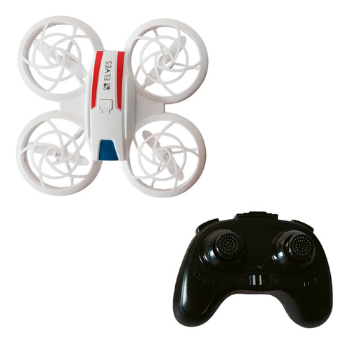 Mini Drone Para Niños Luz Led 3 Modos Velocidad Giro 360 Color Blanco