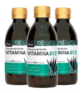 Vitamina B12 Vegana Bebible Concentrada Natier 250ml Pack X3