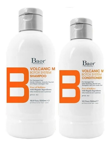 Imagen 1 de 1 de Shampoo Post Botox + Acondicionador Baor B Volcanic Mud
