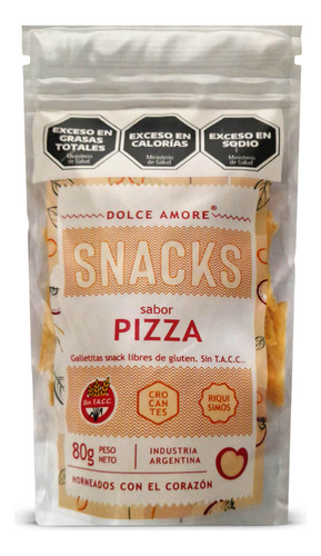 Snacks Galletitas Sabor A Pizza Dolce Amore Sin Tacc X80g