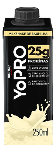 Bebida Láctea UHT Milkshake de Baunilha Zero Lactose Yopro 25g High Protein Caixa 250ml