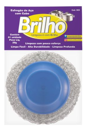 Kit Com 5 Esfregões De Aço Com Cabo Brilho Brasil
