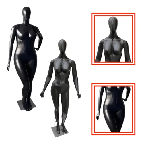 comprar Manequim Feminino Magra+plus Size Gg Pose Preta Completa