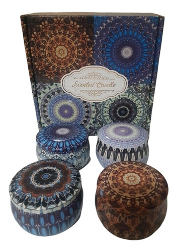 Velas Aromáticas Set 4 Latas Decorativas