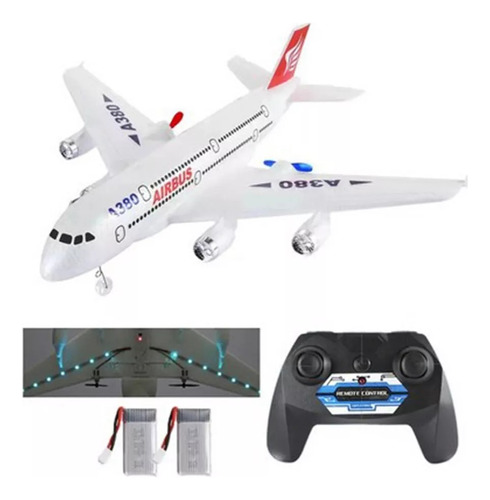 Pa De Doble Potencia Rc Airplane A380 2.4 G, 2 Canales, Ala