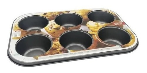 Molde Para Cupcakes Muffins X6 Teflón Crystal Rock
