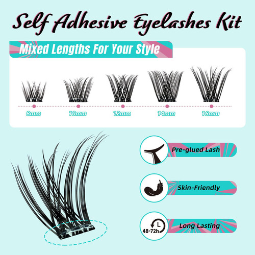 Kit De Extensión De Pestañas Pestañas Autoadhesivas 40 Piez
