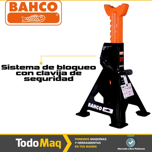 Imagen 3 de 8 de Caballete Auto Kit Bahco Soporte Para Autos 3t Crique Taller