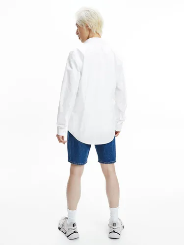 Camisa Ck Chest Logo Slim Stretch Blanco Calvin Klein Hombre