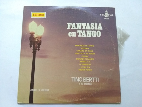 Lp Tino Bertti Y Su Orquesta Fantasía En Tango Buen Estado
