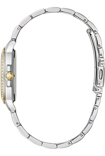 Reloj Bulova Dama Swarovski Dorado 98x127 Cristal Set Collar Color de la correa Plateado/Dorado Color del fondo Blanco