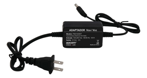 Fuente/adaptador Epcom 12 Vcc 2 A Vca 50 Cm / Psd1202dt 