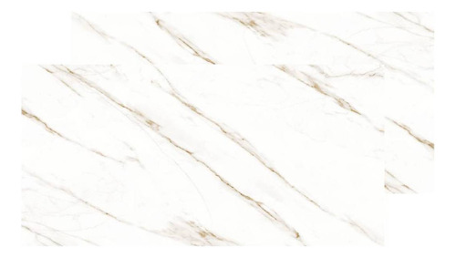 Porcelanato Pulido Simil Marmol Calacata 90x180 Raggi Oro
