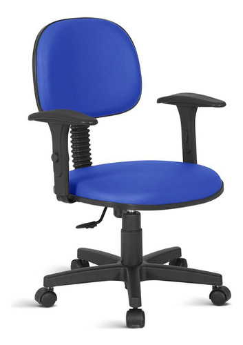 Cadeira De Escritório Secretária Com Braço Rv Azul