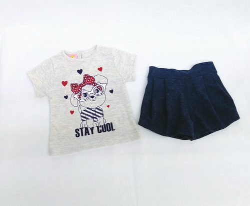 Conjunto Tabitas Gris Niña 3094 Talla #3 A 18 Meses A