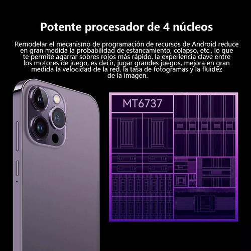 Smartphone Android Baratos 4g I14 Pro 6.8 En Ram1gb Y Rom8gb