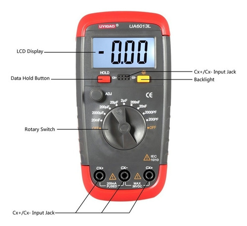 Condensador Lcd Digital De Alta Precisión Uyigao Ua6013l