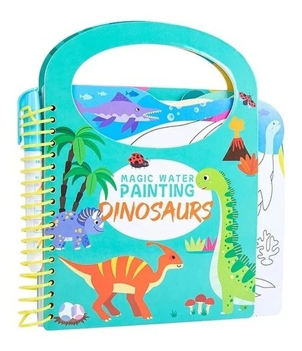 Libro Para Pintar Al Agua Niños Montessori Dinosaurios