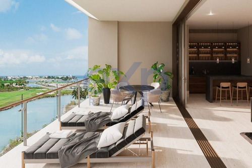 Se Vende Departamento Pre-venta (12/2024) En Piso 4 De Condominio En Puerto Cancún Con Vista Al Campo De Golf.