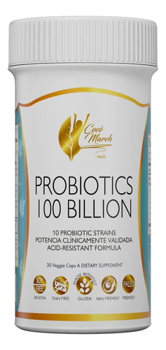 Coco March Probiotic 100 Mil Millones - 10 Cepas Probioticas