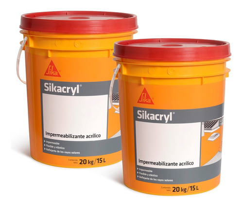 Pintura Membrana Líquida Imper. Sikacryl 40 Kg + Kit  - Tyt