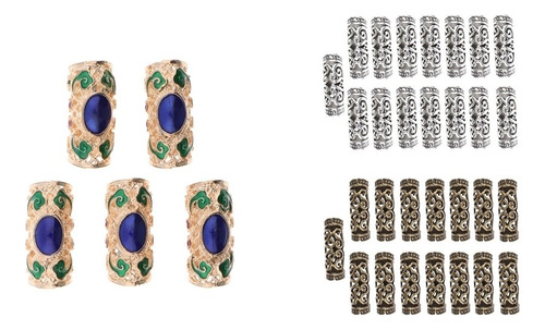 35 Pçs / Lote Dread Lock Beads Anéis De Cabelo Ajustável