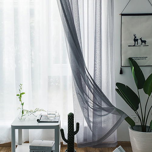 Cortinas Transparentes Para Sala De Estar, Barra De Bolsillo