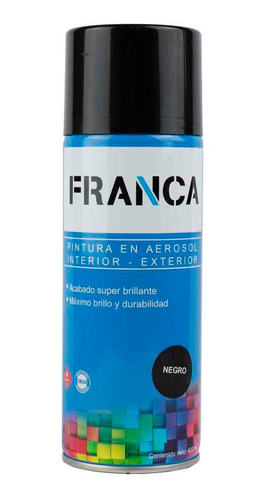 Esmalte Pintura Aerosol Negro Alta Temperatura 400ml Franca