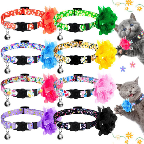 8 Collares De Gato Con Campana, Collares De Gatito, Diseño.