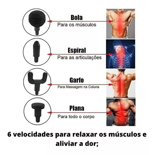 Massageador Muscular Elétrico Profissional Portátil