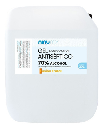 Gel Antiséptico Gel Antibacterial Ninu 20 Litros Cofepris Fragancia Fusión Frutal