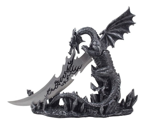 Mythical Guardian Dragon Knife On Display Stand Statue ...