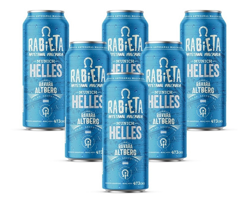 Cerveza Rabieta Helles 473cc Pack X 6 Latas