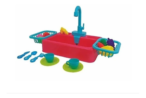 Brinquedo Pia Cozinha Infantil Sai Água Acessórios 